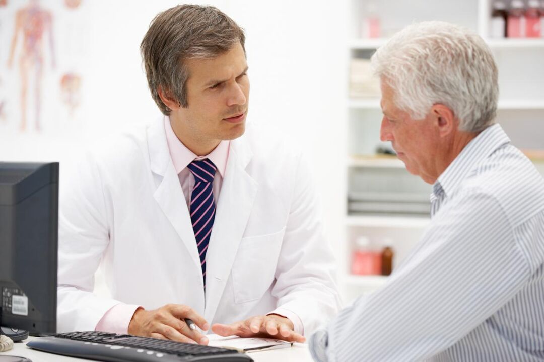 doctor prescribes prostatitis medication to patient