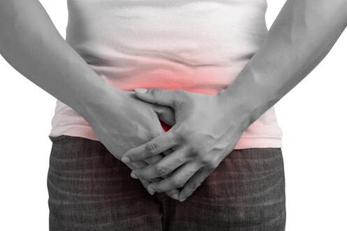 Pain in the perineum with prostatitis